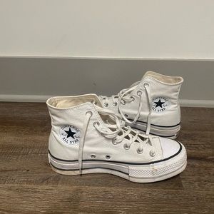 Platform height top white converse